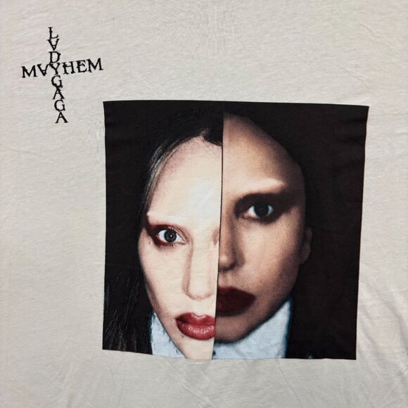 Lady Gaga Mayhem Album The Split Face Photo Synth-Pop Tee XL - Picture 2 of 4